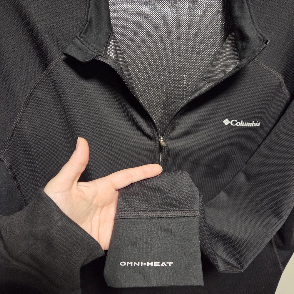 Columbia Heavyweight Omni-Heat Black Quarterzip Pullover